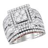 Image 1 : Round Diamond Bridal Wedding Ring Band Set 2-1/2 Cttw 14kt Two-tone Gold - REF-178K5Y
