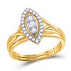Image 1 : Round Diamond Bridal Wedding Ring Band Set 1/3 Cttw 10kt Yellow Gold - REF-27K5Y