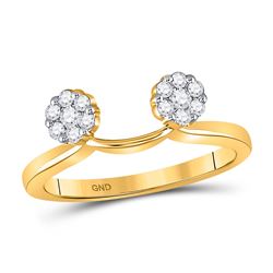 Womens Round Diamond Wrap Ring Guard Enhancer 1/4 Cttw 14kt Yellow Gold - REF-27K5Y