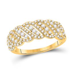 Womens Round Diamond Anniversary Ring 5/8 Cttw 14kt Yellow Gold - REF-32H5R