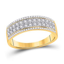 Womens Round Diamond Anniversary Band Ring 1/6 Cttw 10kt Yellow Gold - REF-23N5F