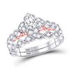 Image 1 : Round Diamond Bridal Wedding Ring Band Set 3/4 Cttw 14kt Two-tone Gold - REF-85A5M