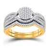 Image 1 : Round Diamond Cluster Bridal Wedding Ring Band Set 1/2 Cttw 10kt Rose Gold - REF-35H5R