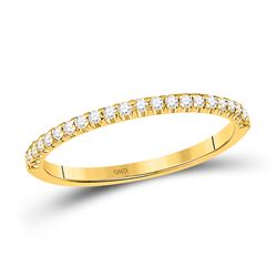 Womens Round Diamond Wedding Machine-Set Band 1/5 Cttw 14kt Yellow Gold - REF-19W5K