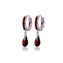 Genuine 4.3 ctw Garnet Earrings 14KT White Gold - REF-53W8Y