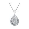 Image 1 : Womens Round Diamond Concentric Teardrop Pendant 1/10 Cttw 10kt White Gold - REF-10R5X