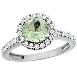 1.13 CTW Amethyst & Diamond Ring 10K White Gold - REF-54H3M