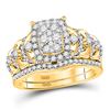 Image 1 : Round Diamond Bridal Wedding Ring Band Set 1 Cttw 14kt Yellow Gold - REF-82Y9N