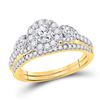 Image 1 : Round Diamond Bridal Wedding Ring Band Set 1 Cttw 14kt Yellow Gold - REF-98Y5N