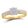 Image 1 : Womens Round Diamond Circle Cluster Ring 1/6 Cttw 10kt Yellow Gold - REF-14R9X