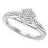 Image 1 : Womens Round Diamond Circle Cluster Ring 1/5 Cttw 10kt White Gold - REF-15K9Y