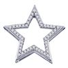 Image 1 : Womens Round Diamond Star Frame Outline Pendant 1/6 Cttw 10kt White Gold - REF-10W5K