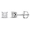 Image 1 : Womens Round Diamond Solitaire Stud Earrings 1/10 Cttw 10kt White Gold - REF-9R5X