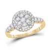 Image 1 : Womens Round Diamond Cluster Ring 3/4 Cttw 10kt Yellow Gold - REF-54F5W