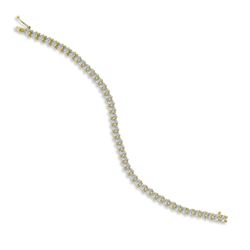 Womens Round Diamond Tennis Bracelet 3 Cttw 10kt Yellow Gold - REF-164H5R