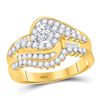 Image 1 : Round Diamond Bridal Wedding Ring Band Set 3/4 Cttw 10kt Yellow Gold - REF-61W9K