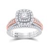 Image 1 : Round Diamond Bridal Wedding Ring Band Set 1 Cttw 14kt Two-tone Gold - REF-109A5M