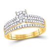 Image 1 : Round Diamond Bridal Wedding Ring Band Set 1/2 Cttw 14kt Yellow Gold - REF-43W5K