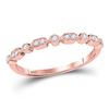 Image 1 : Womens Round Diamond Stackable Band Ring 1/8 Cttw 10kt Rose Gold - REF-13F9W