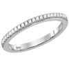 Image 1 : Womens Round Diamond Single Row Stackable Band Ring 1/8 Cttw 14kt White Gold - REF-19F5W