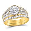 Image 1 : Diamond EGL Round Bridal Wedding Ring Band Set 1 Cttw 14kt Yellow Gold - REF-96R9X