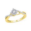 Image 1 : Womens Round Diamond Solitaire Twist Promise Ring 1/5 Cttw 10kt Yellow Gold - REF-18K9Y