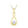 Image 1 : Womens Round Diamond Infinity Cluster Pendant 1/8 Cttw 10kt Yellow Gold - REF-10M5H