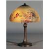 Image 1 : HANDEL REVERSE PAINTED ROSE LAMP, wit