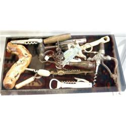 COLLECTION OF CORK SCREWS,  PACKING AND