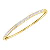 Image 1 : Womens Princess Diamond Bangle Bracelet 2 Cttw 14kt Yellow Gold - REF-175X5A