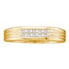 Image 1 : Mens Princess Diamond Band Ring 1/6 Cttw 10kt Yellow Gold - REF-17Y5N