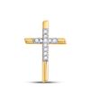 Image 1 : Womens Round Diamond Cross Pendant 1/12 Cttw 10kt Yellow Gold - REF-9H5R