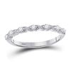 Image 1 : Womens Round Diamond XOXO Stackable Band Ring 1/8 Cttw 14kt White Gold - REF-15W9K