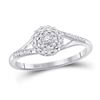 Image 1 : Womens Round Diamond Solitaire Promise Ring 1/5 Cttw 10kt White Gold - REF-16X9A