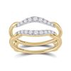 Image 1 : Womens Round Diamond Wedding Wrap Ring Guard Enhancer 1/3 Cttw 14kt Yellow Gold - REF-36N9F