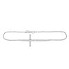 Image 1 : Womens Round Diamond Horizontal Cross Bracelet 1/2 Cttw 14kt White Gold - REF-32W5K