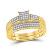 Image 1 : Round Diamond Bridal Wedding Ring Band Set 1/6 Cttw 10kt Yellow Gold - REF-22N9F