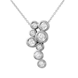 0.50 CTW Diamond Necklace 14K White Gold - REF-53M3F