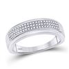 Image 1 : Mens Round Diamond Pave Band Ring 1/5 Cttw 10kt White Gold - REF-24R5X