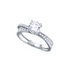 Image 1 : Round Diamond Solitaire Bridal Wedding Engagement Ring 1-1/3 Cttw 14kt White Gold - REF-329X5A
