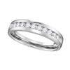 Image 1 : Mens Round Diamond Wedding Single Row Band Ring 1/2 Cttw 14kt White Gold - REF-60R9X