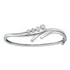 Image 1 : Womens Round Diamond Graduated Cluster Bangle Bracelet 1/2 Cttw 14kt White Gold - REF-76X5A