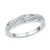 Image 1 : Womens Round Diamond Simple Band Ring 1/10 Cttw 10kt White Gold - REF-13A5M