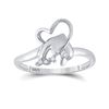 Image 1 : Womens Round Diamond Dolphin Ring .02 Cttw 10kt White Gold - REF-9X9A