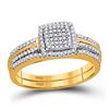 Image 1 : Round Diamond Bridal Wedding Ring Band Set 1/3 Cttw 10kt Yellow Gold - REF-30N9F