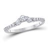 Image 1 : Womens Round Diamond Wedding Solitaire Enhancer Band 1/3 Cttw 10kt White Gold - REF-21H5R