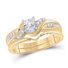 Image 1 : Princess Diamond Bridal Wedding Ring Band Set 1/2 Cttw 14kt Yellow Gold - REF-87X5A