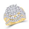 Image 1 : Princess Round Diamond Bridal Wedding Ring Band Set 3 Cttw 14kt Yellow Gold - REF-239W9K
