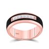 Image 1 : Mens Princess Diamond Band Ring 1/2 Cttw 14kt Rose Gold - REF-76N5F
