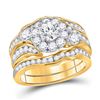 Image 1 : Round Diamond Bridal Wedding Ring Band Set 2 Cttw 14kt Yellow Gold - REF-239R9X